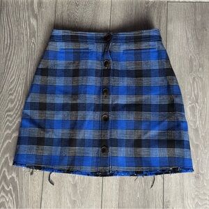 derek lam check print mini skirt